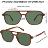 image:imageSOJOS Retro Aviator Sunglasses for Women MenTrendy Rectangle Womens Mens Shades Sun Glasses SJ2202Brown Frame Green Lens