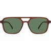 image:imageSOJOS Retro Aviator Sunglasses for Women MenTrendy Rectangle Womens Mens Shades Sun Glasses SJ2202Brown Frame Green Lens