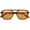 image:imageSOJOS Retro Aviator Sunglasses for Women MenTrendy Rectangle Womens Mens Shades Sun Glasses SJ2202Brown FrameYellow Lens