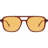 image:imageSOJOS Retro Aviator Sunglasses for Women MenTrendy Rectangle Womens Mens Shades Sun Glasses SJ2202Brown FrameYellow Lens