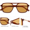 image:imageSOJOS Retro Aviator Sunglasses for Women MenTrendy Rectangle Womens Mens Shades Sun Glasses SJ2202Brown FrameYellow Lens