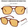 image:imageSOJOS Retro Aviator Sunglasses for Women MenTrendy Rectangle Womens Mens Shades Sun Glasses SJ2202Brown FrameYellow Lens