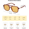 image:imageSOJOS Retro Aviator Sunglasses for Women MenTrendy Rectangle Womens Mens Shades Sun Glasses SJ2202Brown FrameYellow Lens