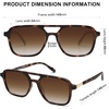 image:imageSOJOS Retro Aviator Sunglasses for Women MenTrendy Rectangle Womens Mens Shades Sun Glasses SJ2202Brown Tortoise FrameBrown Grading Lens