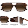 image:imageSOJOS Retro Aviator Sunglasses for Women MenTrendy Rectangle Womens Mens Shades Sun Glasses SJ2202Brown Tortoise FrameBrown Grading Lens