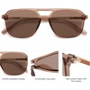 image:imageSOJOS Retro Aviator Sunglasses for Women MenTrendy Rectangle Womens Mens Shades Sun Glasses SJ2202Coffee FrameCoffee Lens
