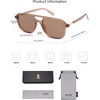 image:imageSOJOS Retro Aviator Sunglasses for Women MenTrendy Rectangle Womens Mens Shades Sun Glasses SJ2202Coffee FrameCoffee Lens