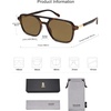 image:imageSOJOS Retro Aviator Sunglasses for Women MenTrendy Rectangle Womens Mens Shades Sun Glasses SJ2202Coffee Tortoise FrameCoffee Lens