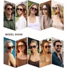 image:imageSOJOS Retro Aviator Sunglasses for Women MenTrendy Rectangle Womens Mens Shades Sun Glasses SJ2202Coffee Tortoise FrameCoffee Lens