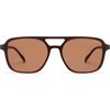 image:imageSOJOS Retro Aviator Sunglasses for Women MenTrendy Rectangle Womens Mens Shades Sun Glasses SJ2202Dark Milky Brown Frame Brown Lens