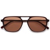 image:imageSOJOS Retro Aviator Sunglasses for Women MenTrendy Rectangle Womens Mens Shades Sun Glasses SJ2202Dark Milky Brown Frame Brown Lens