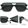image:imageSOJOS Retro Aviator Sunglasses for Women MenTrendy Rectangle Womens Mens Shades Sun Glasses SJ2202Green FrameGrey Lens