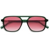 image:imageSOJOS Retro Aviator Sunglasses for Women MenTrendy Rectangle Womens Mens Shades Sun Glasses SJ2202Green FramePink Grading Lens