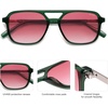 image:imageSOJOS Retro Aviator Sunglasses for Women MenTrendy Rectangle Womens Mens Shades Sun Glasses SJ2202Green FramePink Grading Lens