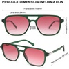image:imageSOJOS Retro Aviator Sunglasses for Women MenTrendy Rectangle Womens Mens Shades Sun Glasses SJ2202Green FramePink Grading Lens