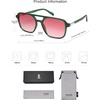 image:imageSOJOS Retro Aviator Sunglasses for Women MenTrendy Rectangle Womens Mens Shades Sun Glasses SJ2202Green FramePink Grading Lens