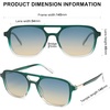 image:imageSOJOS Retro Aviator Sunglasses for Women MenTrendy Rectangle Womens Mens Shades Sun Glasses SJ2202Green Grading FrameGrey Lens
