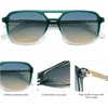image:imageSOJOS Retro Aviator Sunglasses for Women MenTrendy Rectangle Womens Mens Shades Sun Glasses SJ2202Green Grading FrameGrey Lens