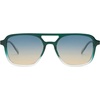 image:imageSOJOS Retro Aviator Sunglasses for Women MenTrendy Rectangle Womens Mens Shades Sun Glasses SJ2202Green Grading FrameGrey Lens