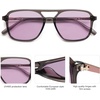 image:imageSOJOS Retro Aviator Sunglasses for Women MenTrendy Rectangle Womens Mens Shades Sun Glasses SJ2202Grey FramePurple Lens