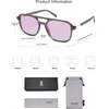 image:imageSOJOS Retro Aviator Sunglasses for Women MenTrendy Rectangle Womens Mens Shades Sun Glasses SJ2202Grey FramePurple Lens