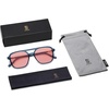image:imageSOJOS Retro Aviator Sunglasses for Women MenTrendy Rectangle Womens Mens Shades Sun Glasses SJ2202Milky Blue FrameRed Lens