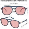 image:imageSOJOS Retro Aviator Sunglasses for Women MenTrendy Rectangle Womens Mens Shades Sun Glasses SJ2202Milky Blue FrameRed Lens