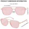 image:imageSOJOS Retro Aviator Sunglasses for Women MenTrendy Rectangle Womens Mens Shades Sun Glasses SJ2202Milky Pink FrameLight Pink Lens