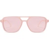 image:imageSOJOS Retro Aviator Sunglasses for Women MenTrendy Rectangle Womens Mens Shades Sun Glasses SJ2202Milky Pink FrameLight Pink Lens