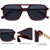 image:imageSOJOS Retro Aviator Sunglasses for Women MenTrendy Rectangle Womens Mens Shades Sun Glasses SJ2202Red FrameBlue Lens
