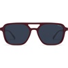 image:imageSOJOS Retro Aviator Sunglasses for Women MenTrendy Rectangle Womens Mens Shades Sun Glasses SJ2202Red FrameBlue Lens