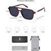 image:imageSOJOS Retro Aviator Sunglasses for Women MenTrendy Rectangle Womens Mens Shades Sun Glasses SJ2202Red FrameBlue Lens