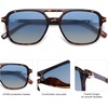image:imageSOJOS Retro Aviator Sunglasses for Women MenTrendy Rectangle Womens Mens Shades Sun Glasses SJ2202Tortoise FrameBlue Grading Lens