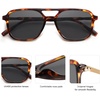 image:imageSOJOS Retro Aviator Sunglasses for Women MenTrendy Rectangle Womens Mens Shades Sun Glasses SJ2202Tortoise FrameGrey Lens