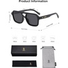 image:imageSOJOS Retro Aviator Sunglasses for Womens Mens Polarized Trendy Square Designer Inspired Shades 80s 90s Sun Glasses SJ2342Black