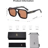 image:imageSOJOS Retro Aviator Sunglasses for Womens Mens Polarized Trendy Square Designer Inspired Shades 80s 90s Sun Glasses SJ2342Brown