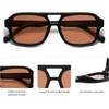 image:imageSOJOS Retro Aviator Sunglasses for Womens Mens Polarized Trendy Square Designer Inspired Shades 80s 90s Sun Glasses SJ2342Brown