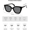 image:imageSOJOS Retro Cat Eye Acetate Polarized Sunglasses Women Men Wide Y2K Sun Glasses UV400 Protection ReefBlackGrey