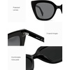 image:imageSOJOS Retro Cat Eye Acetate Polarized Sunglasses Women Men Wide Y2K Sun Glasses UV400 Protection ReefBlackGrey