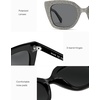 image:imageSOJOS Retro Cat Eye Acetate Polarized Sunglasses Women Men Wide Y2K Sun Glasses UV400 Protection ReefPearlescent SilverGrey