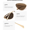 image:imageSOJOS Retro Cateye Sunglasses Womens Trendy Narrow UV400 Protection Sun Glasses EnchantressBrown