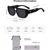 image:imageSOJOS Retro Flat Top Double Bridge Square Polarized Sunglasses for Women Men UV400 Designer Pilot Shades SJ2686Black FrameGrey Lens