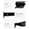 image:imageSOJOS Retro Flat Top Double Bridge Square Polarized Sunglasses for Women Men UV400 Designer Pilot Shades SJ2686Black FrameGrey Lens