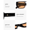 image:imageSOJOS Retro Flat Top Double Bridge Square Polarized Sunglasses for Women Men UV400 Designer Pilot Shades SJ2686Black FrameYellow Lens