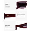 image:imageSOJOS Retro Flat Top Double Bridge Square Polarized Sunglasses for Women Men UV400 Designer Pilot Shades SJ2686Red FrameGrry Grading Lens