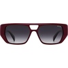 image:imageSOJOS Retro Flat Top Double Bridge Square Polarized Sunglasses for Women Men UV400 Designer Pilot Shades SJ2686Red FrameGrry Grading Lens