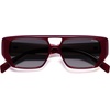 image:imageSOJOS Retro Flat Top Double Bridge Square Polarized Sunglasses for Women Men UV400 Designer Pilot Shades SJ2686Red FrameGrry Grading Lens
