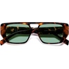 image:imageSOJOS Retro Flat Top Double Bridge Square Polarized Sunglasses for Women Men UV400 Designer Pilot Shades SJ2686Tortoise FrameLight Green Lens