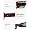 image:imageSOJOS Retro Flat Top Double Bridge Square Polarized Sunglasses for Women Men UV400 Designer Pilot Shades SJ2686Tortoise FrameLight Green Lens