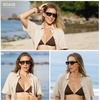 image:imageSOJOS Retro Flat Top Double Bridge Square Polarized Sunglasses for Women Men UV400 Designer Pilot Shades SJ2686Tortoise FrameLight Green Lens